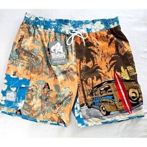 Trunkers Limited Edition Men Swim Trunks Lined Pacific Surf Truck Shorts 2XL NWT